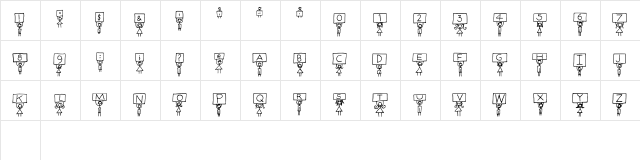 Alpha Kids Regular  glyph index