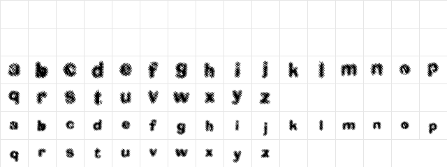 Cute Fx Regular  glyph index