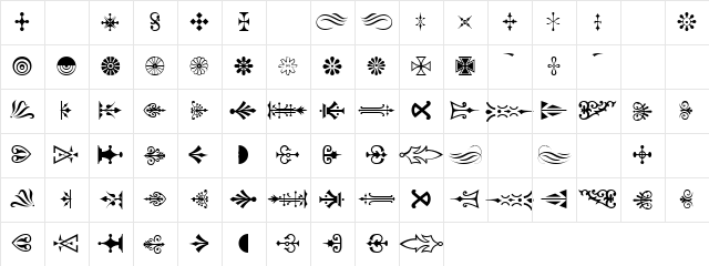 Recon Regular  glyph index