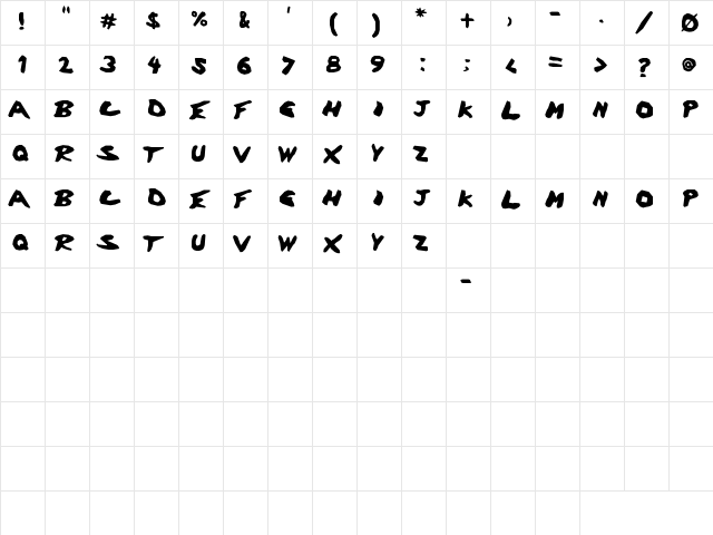 Discharge Regular  glyph index