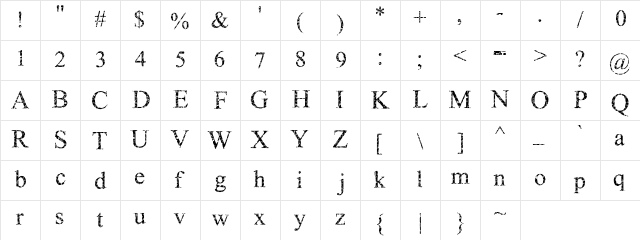 Shotgun Blast Regular  glyph index