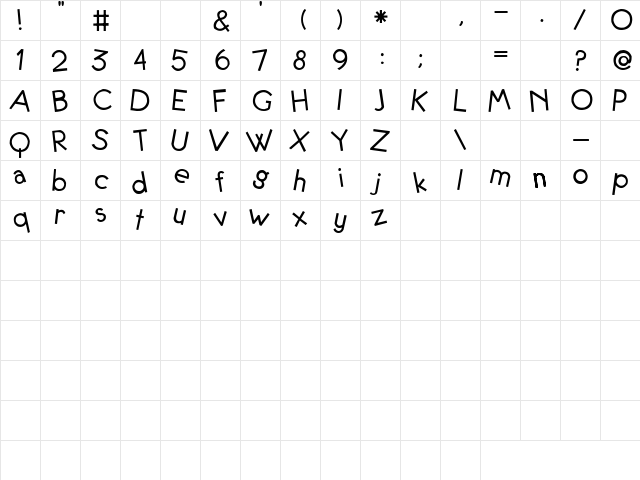 2Peas Unconventional Regular  glyph index