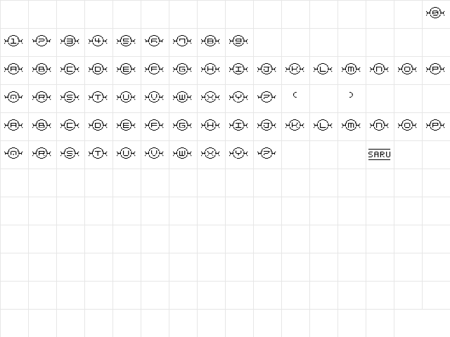 Bit Rope20 (sRB) Regular  glyph index