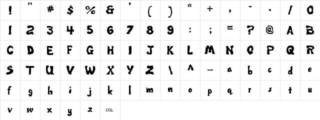 Misbehavin(20 Regular  glyph index