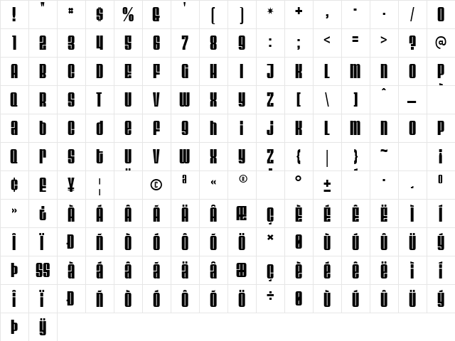 Velvenda Cooler  glyph index