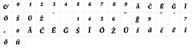 Lexicon No1 Italic E Pi  glyph index