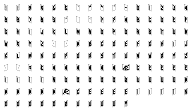 Bajazzo Regular  glyph index