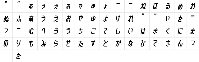 ChildishHR Regular  glyph index