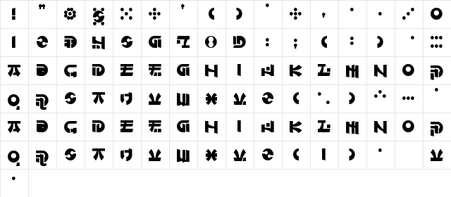 Of Maids and Men Regular  glyph index
