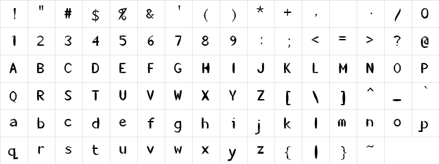 Cricket Regular  glyph index
