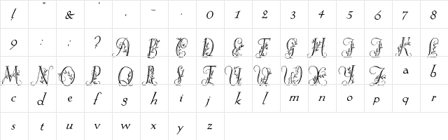 Springtime Flourish Normal  glyph index
