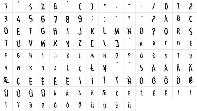 Carbon Regular  glyph index