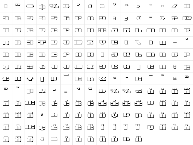 Joy Shark Semi-Condensed 3D Semi-Condensed  glyph index