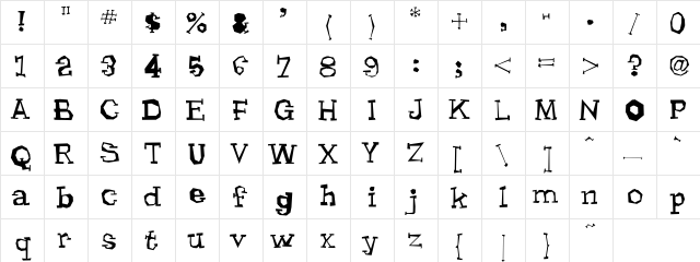 AdLib Regular  glyph index
