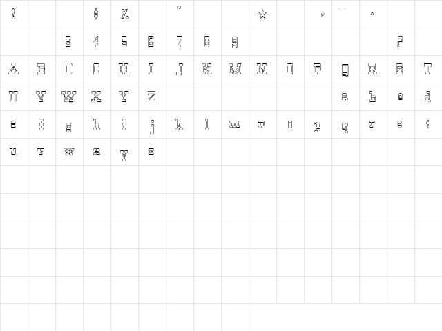 El Paso 1 Regular  glyph index
