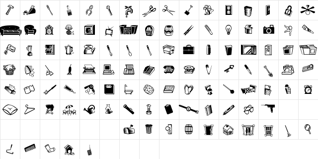 Mini Pics L'il Stuff Regular  glyph index