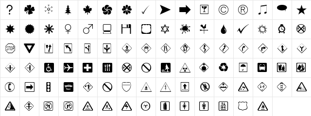 DingDongSignsotheTimes Medium  glyph index