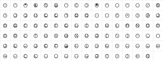 ginger2 Regular  glyph index