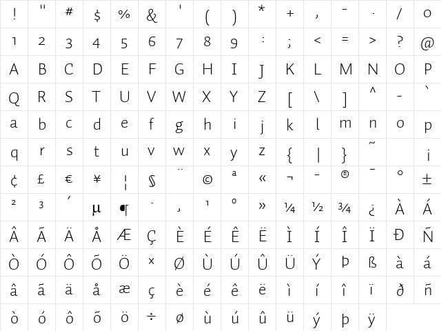 Auto 2 Light  glyph index