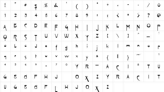 VIOLETTE Regular  glyph index