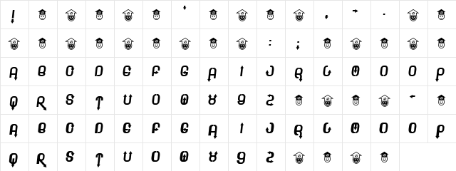 Plee Regular  glyph index