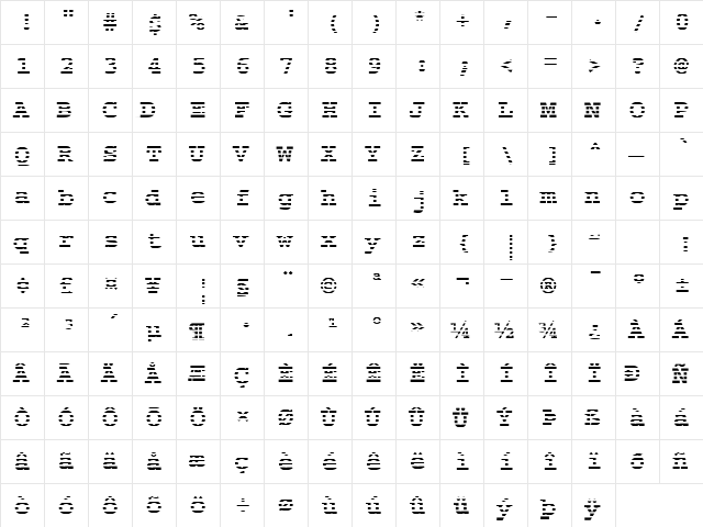 Chisel-Striped Normal  glyph index