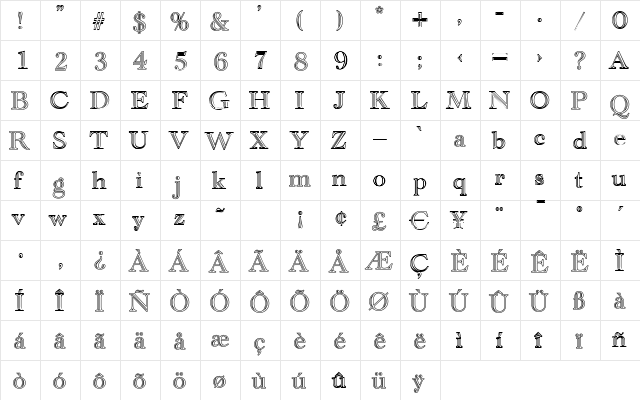 EmmaBeckerOutline Normal  glyph index