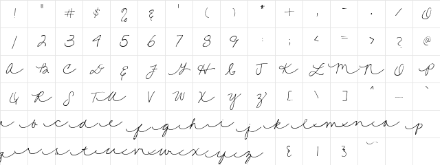 CK Carolyn Regular  glyph index