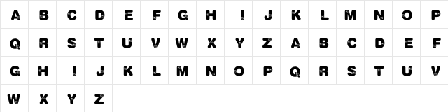 KR Artist Regular  glyph index