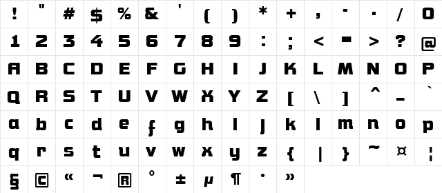 a_Concepto Bold  glyph index