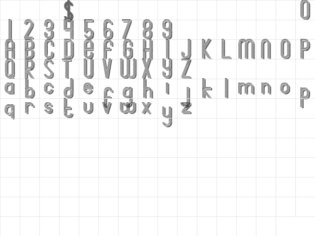 Bingke Coklat DEMO Regular  glyph index