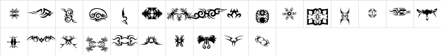 TTF_TATTOEF Regular  glyph index