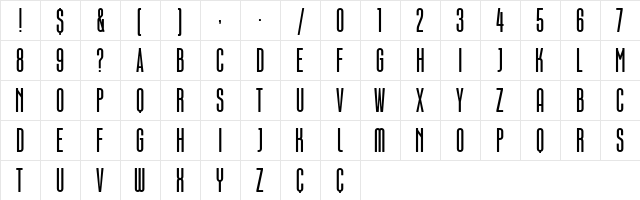 Aurelio Titling Compressed  glyph index
