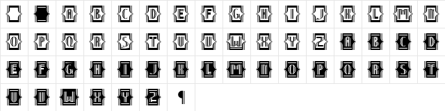 Nineteen Ten Vienna - Extra Regular  glyph index