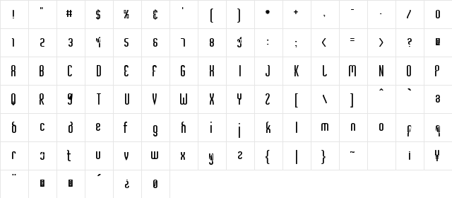 Criminal Upright  glyph index