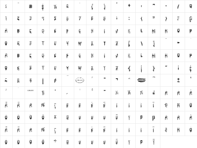 Bloodlust Gradient Regular  glyph index