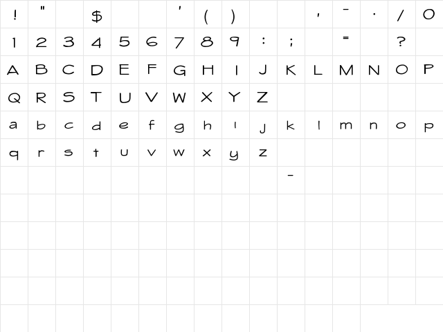 Whitehall 1212 Regular  glyph index