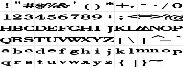 Halcyonia Superwide  glyph index