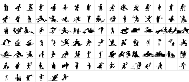 DF Shadowettes ITC Regular  glyph index