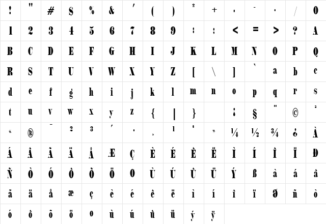 PT Cargo Compressed Normal  glyph index