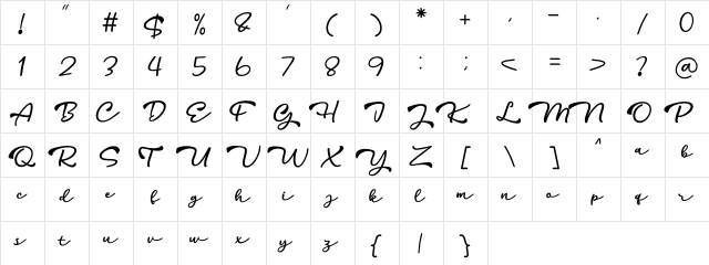 Harith DEMO Regular  glyph index