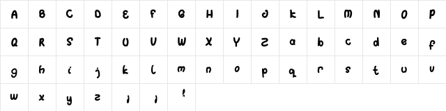 Singo Regular  glyph index