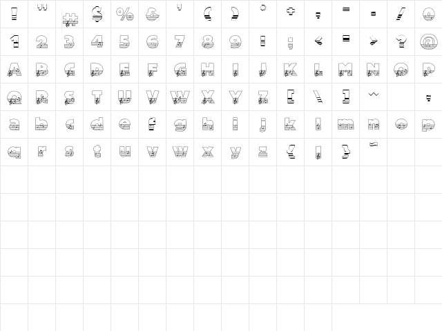 LD Musical Regular  glyph index