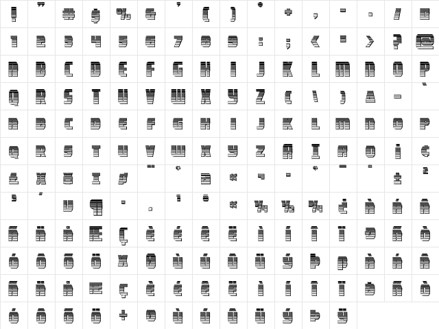 Camp Justice Chrome Regular  glyph index