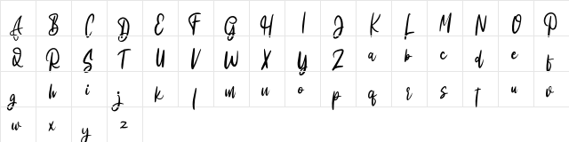 Ellies FREE Regular  glyph index