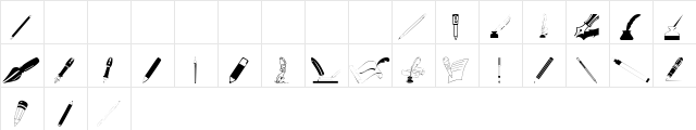Pens'n'Pencils Regular  glyph index
