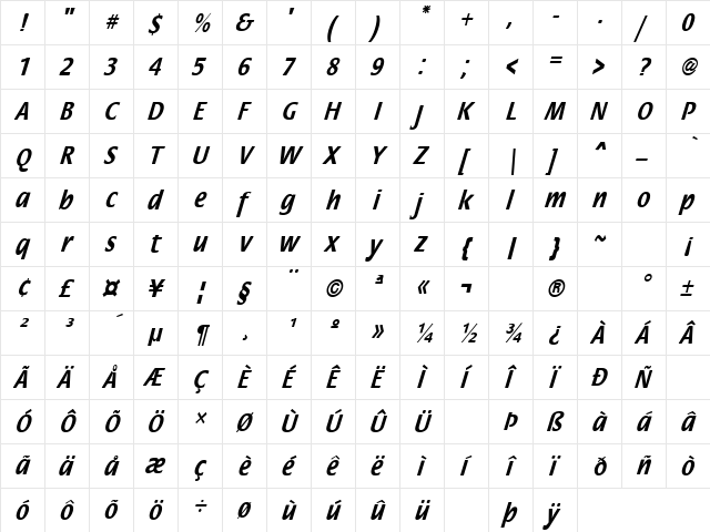 Holy Houses 3 Regular  glyph index