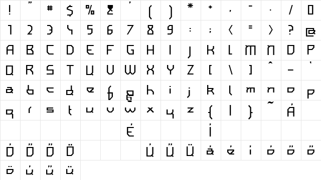 I am simplified Regular  glyph index