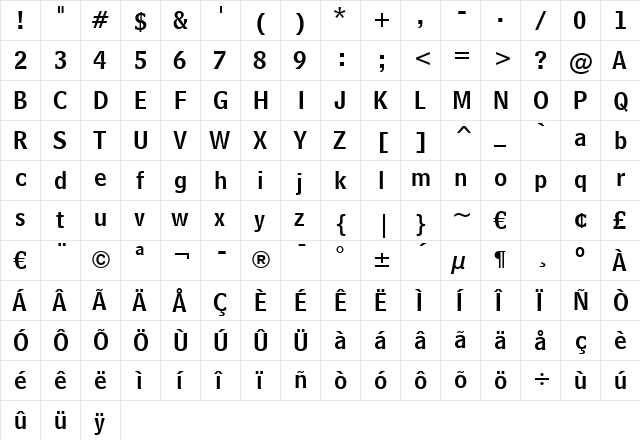 BellCent NamNum BT Name and Number  glyph index
