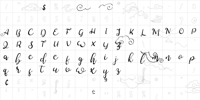 arch cloudy Regular  glyph index